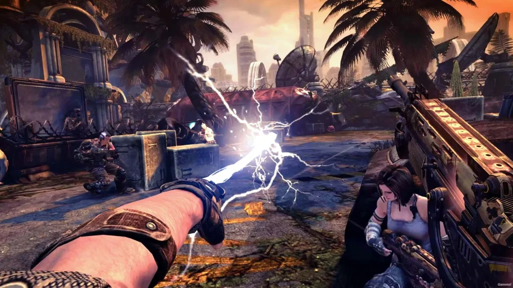 Using the energy leash during a firefight in Bulletstorm: Full Clip Edition